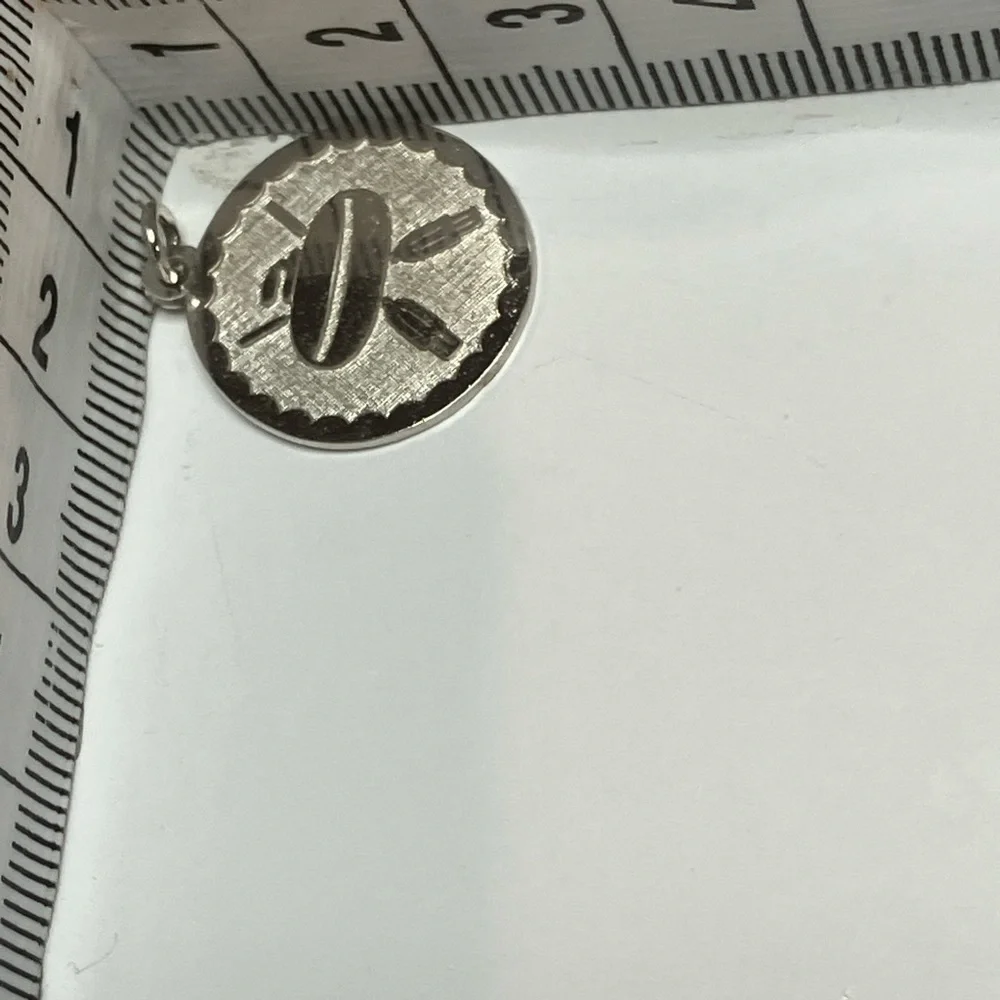 Vtg 925 Sterling Silver Curling Coin Charm / Pendant - Picture 5 of 5